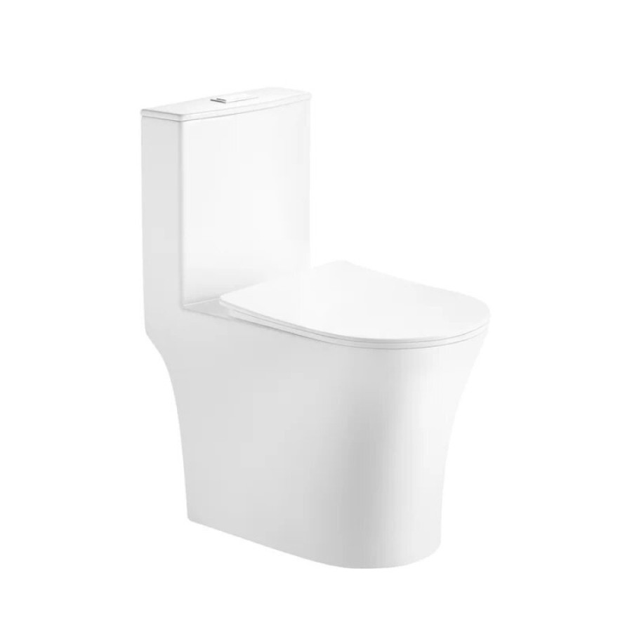 Унитаз-моноблок Grossman Thin Rim GR-5607SQ, смыв торнадо, крышка-сиденье микролифт, белый