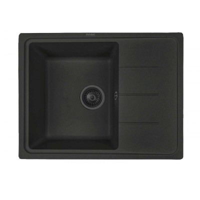 Мойка кухонная Zorg Granit GR 615 BLACK GRAFIT, 61.5 см, искусственный камень, черная