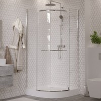 Душевой уголок Grossman Classic 90 х 90 см четверть круга, дверь распашная, стекло прозрачное, хром, GR-7090, с полотенцедержателем