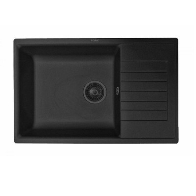 Мойка кухонная Zorg Granit GR 780 BLACK GRAFIT, 78 см, искусственный камень, черная
