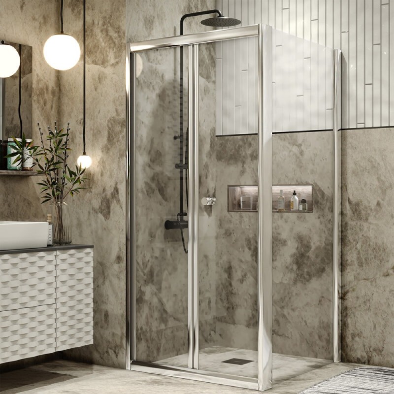 Душевой уголок Grossman Alba2, 80 х 80 х 190 см, складная дверь, стекло прозрачное, профиль хром, GR-8080Al2