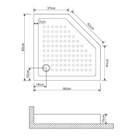 Душевой поддон Grossman 90 х 90 см, пятиугольный, GR-80900920