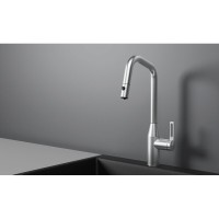 Смеситель для кухонной мойки Granula GR-8171 нержавеющая сталь, с подключением к фильтру