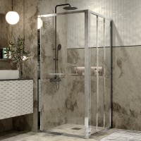 Душевой уголок Grossman Alba1, 90 х 90 х 190 см, стекло прозрачное, профиль хром, GR-9090Al1