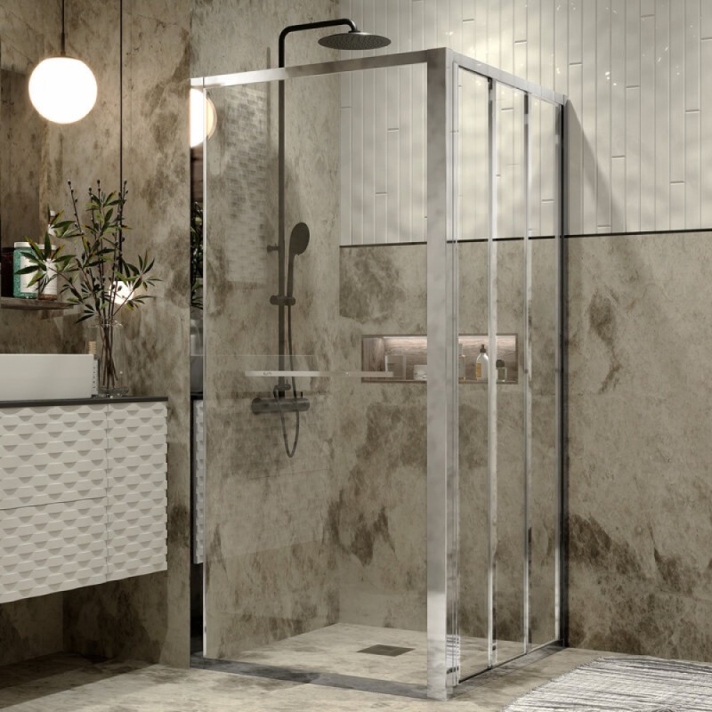 Душевой уголок Grossman Alba1, 90 х 90 х 190 см, стекло прозрачное, профиль хром, GR-9090Al1
