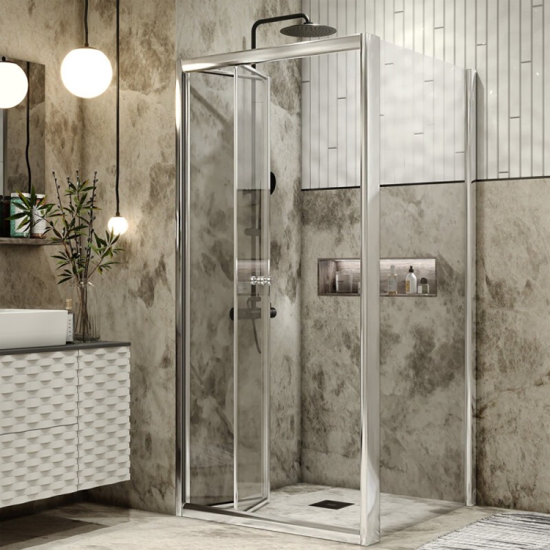 Душевой уголок Grossman Alba2, 90 х 90 х 190 см, складная дверь, стекло прозрачное, профиль хром, GR-9090Al2