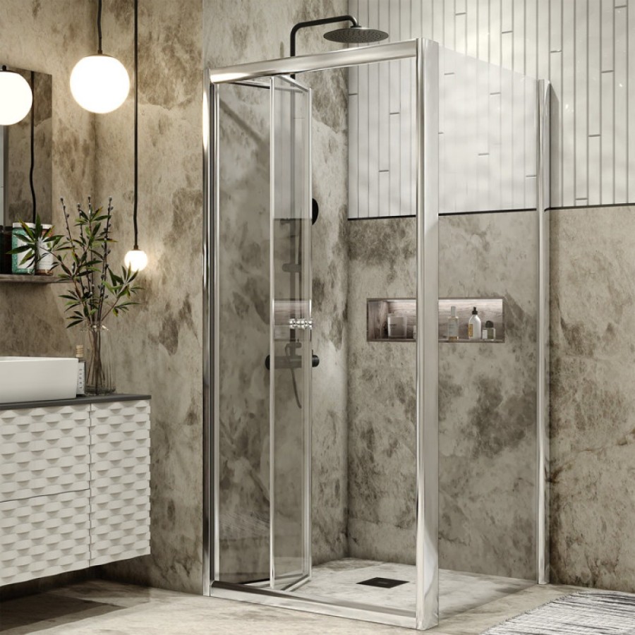 Душевой уголок Grossman Alba2, 90 х 90 х 190 см, складная дверь, стекло прозрачное, профиль хром, GR-9090Al2