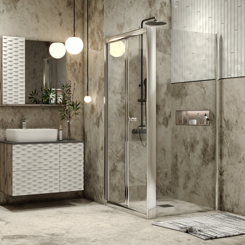 Душевой уголок Grossman Alba2, 90 х 90 х 190 см, складная дверь, стекло прозрачное, профиль хром, GR-9090Al2