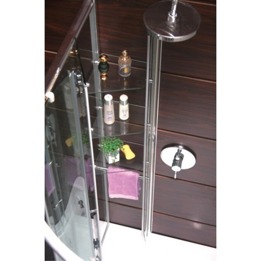 Душевой уголок Grossman Classic 120 х 80 см асимметричный, с поддоном, дверь раздвижная, стекло прозрачное, хром, левый/правый