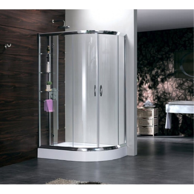 Душевой уголок Grossman Classic 120 х 80 см асимметричный, с поддоном, дверь раздвижная, стекло прозрачное, хром, левый/правый