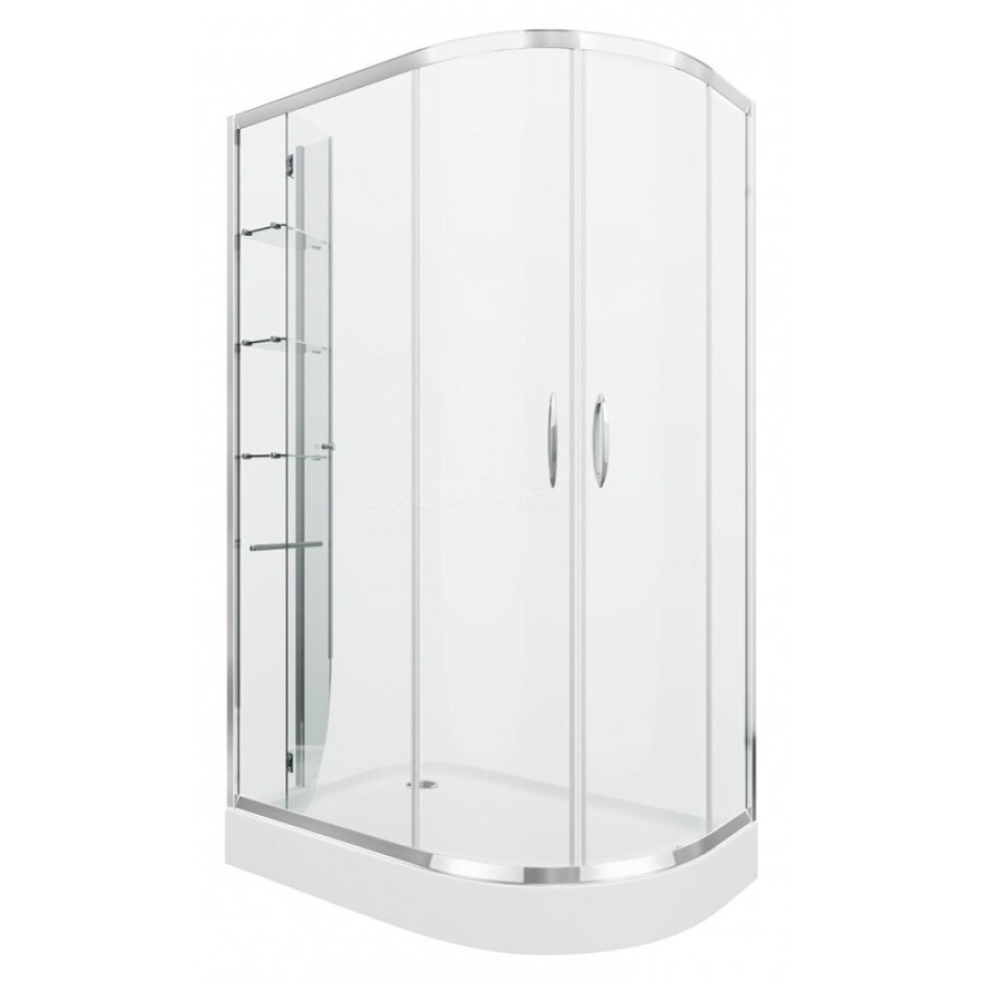 Душевой уголок Grossman Classic 120 х 80 см асимметричный, с поддоном, дверь раздвижная, стекло прозрачное, хром, левый/правый