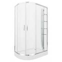 Душевой уголок Grossman Classic 120 х 80 см асимметричный, с поддоном, дверь раздвижная, стекло прозрачное, хром, левый/правый