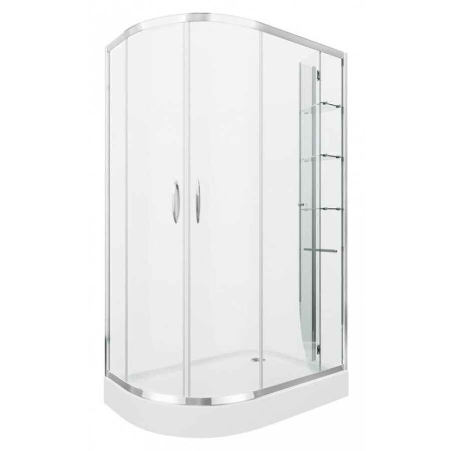 Душевой уголок Grossman Classic 120 х 80 см асимметричный, с поддоном, дверь раздвижная, стекло прозрачное, хром, левый/правый