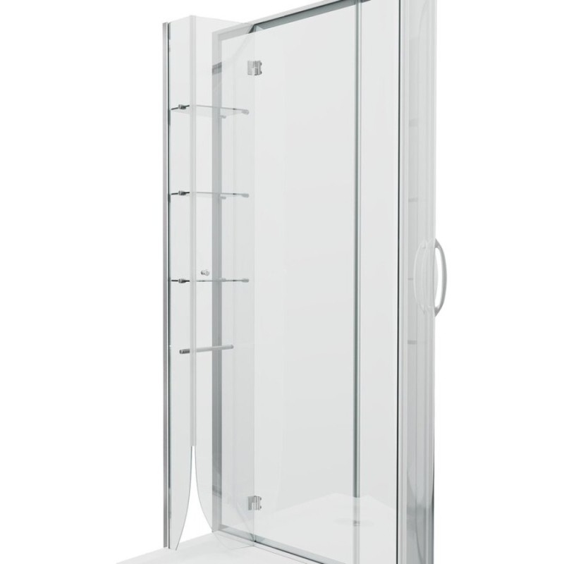 Душевой уголок Grossman Classic 120 х 80 см асимметричный, с поддоном, дверь раздвижная, стекло прозрачное, хром, левый/правый