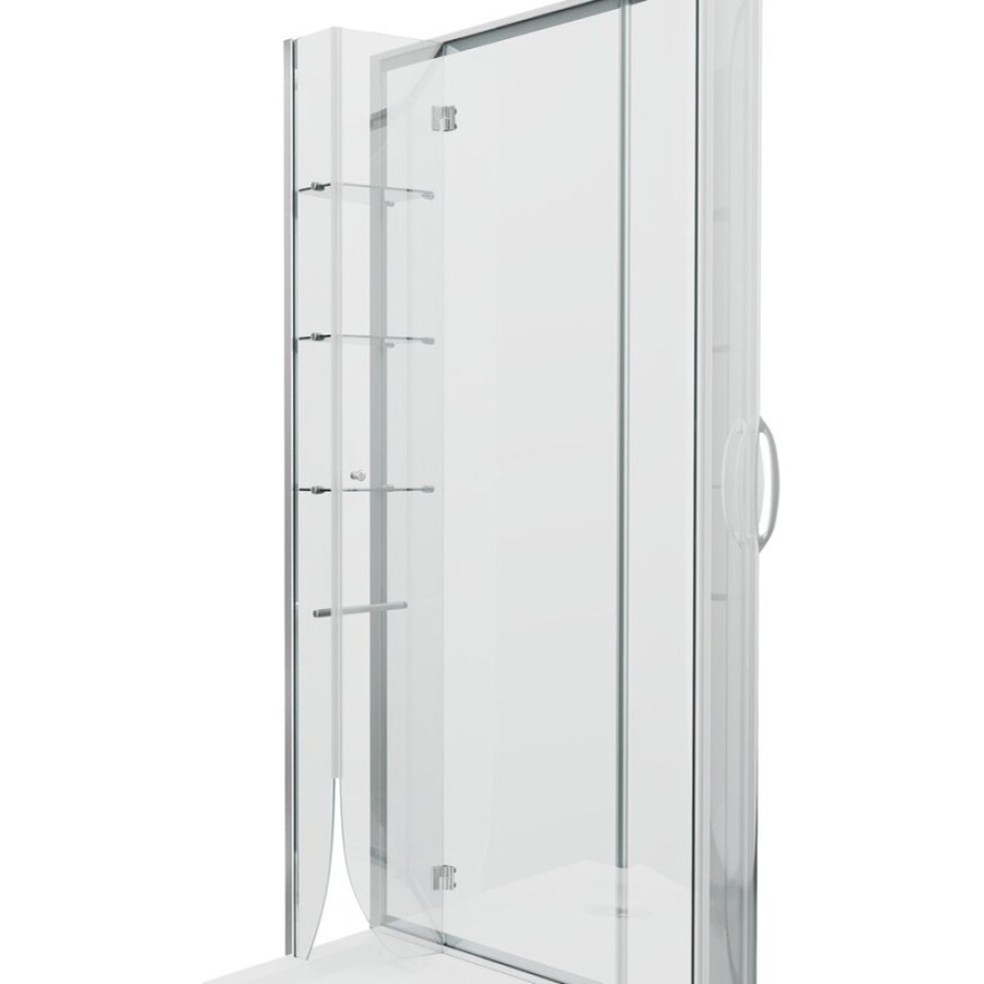 Душевой уголок Grossman Classic 120 х 80 см асимметричный, с поддоном, дверь раздвижная, стекло прозрачное, хром, левый/правый