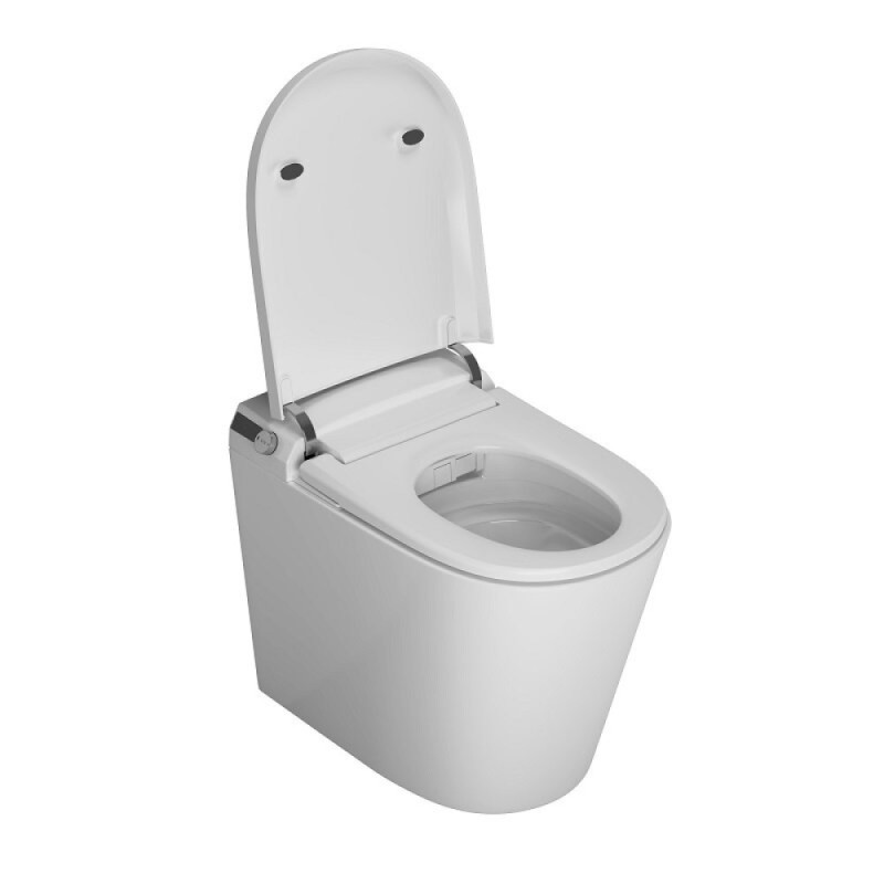 Электронный приставной унитаз Grossman Smart GR-PR-5702, с функцией биде, с импульсной системой смыва, крышка-сиденье микролифт, белый