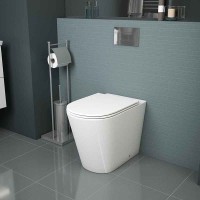 Приставной унитаз Grossman, крышка тонкая микролифт, безободковый, белый, GR-PR4450S