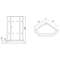 Душевая кабина Grossman 90 x 90 см, пятиугольная, хром, GR171D