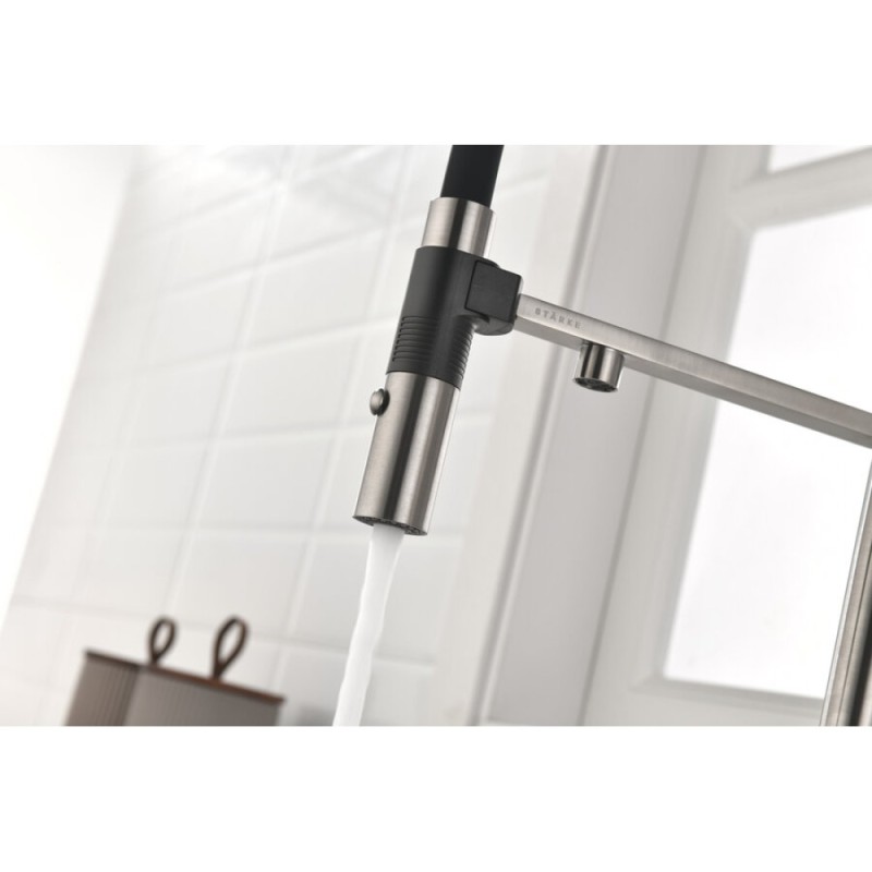 Смеситель Paulmark Gravity Gr213888-BS для кухонной мойки под фильтр, нержавеющая сталь
