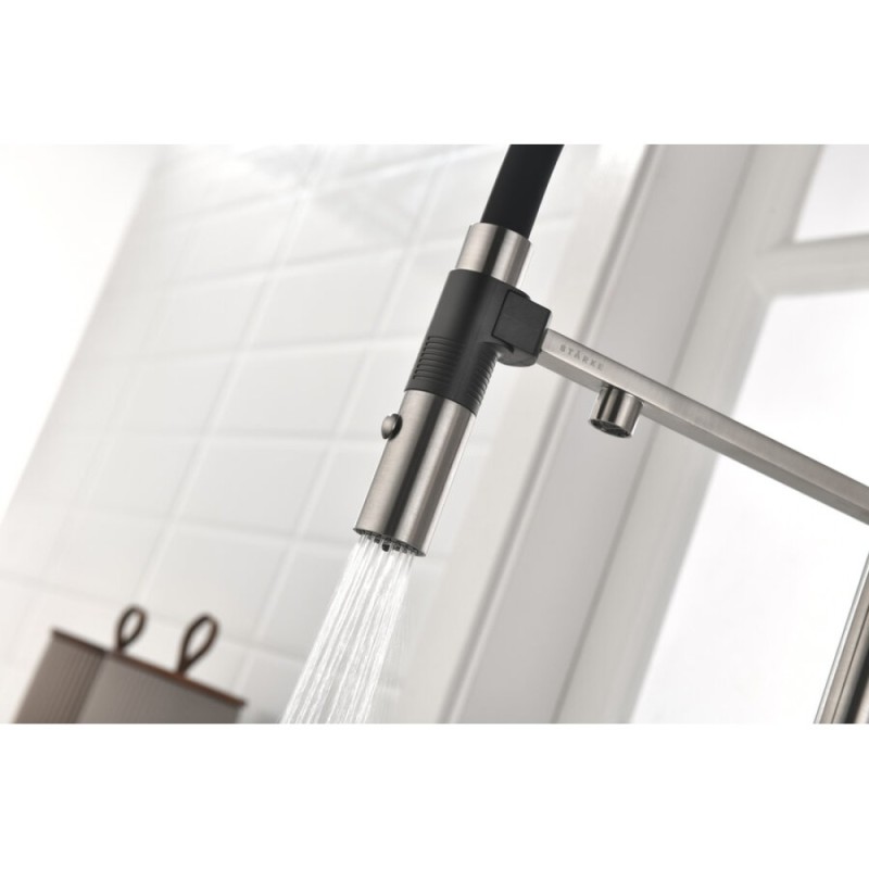 Смеситель Paulmark Gravity Gr213888-BS для кухонной мойки под фильтр, нержавеющая сталь