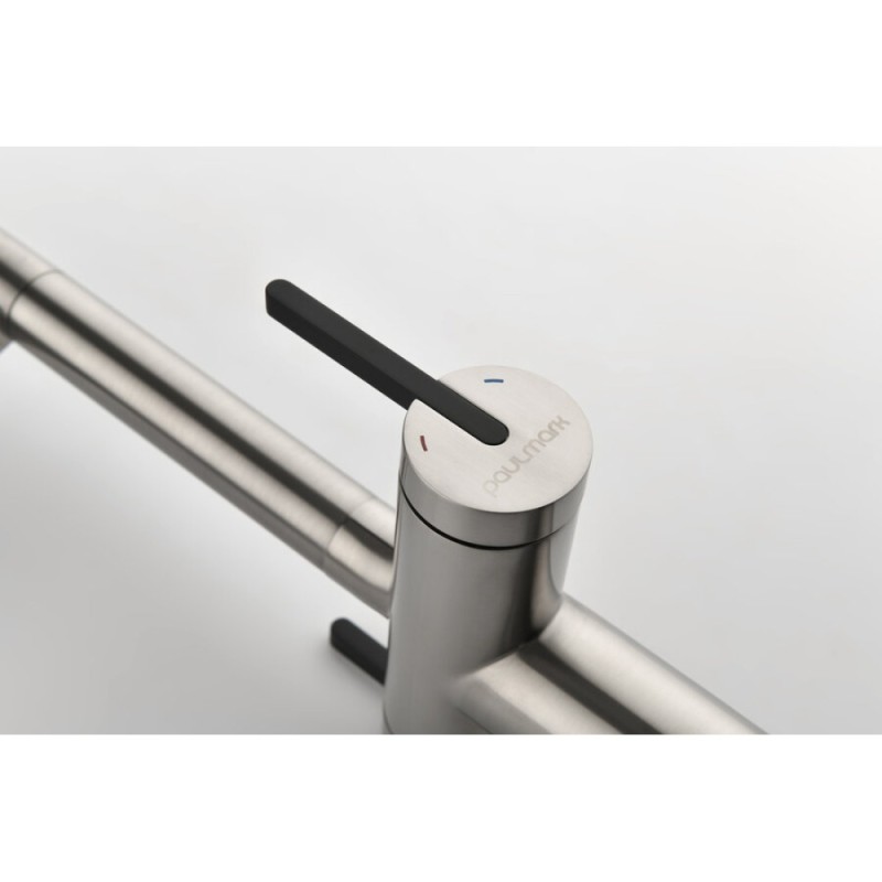 Смеситель Paulmark Gravity Gr213888-BS для кухонной мойки под фильтр, нержавеющая сталь