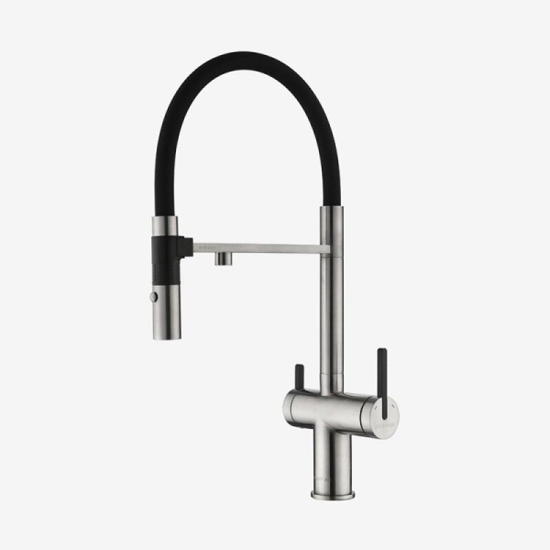Смеситель Paulmark Gravity Gr213888-BS для кухонной мойки под фильтр, нержавеющая сталь