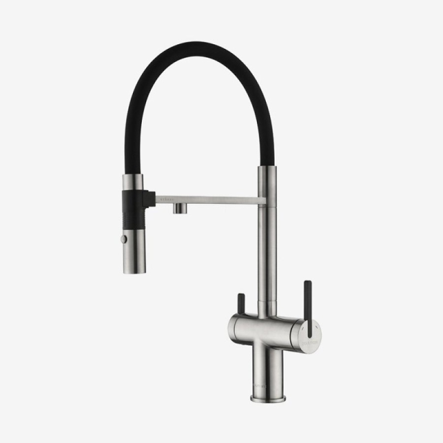 Смеситель Paulmark Gravity Gr213888-BS для кухонной мойки под фильтр, нержавеющая сталь