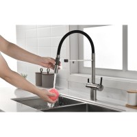 Смеситель Paulmark Gravity Gr213888-BS для кухонной мойки под фильтр, нержавеющая сталь