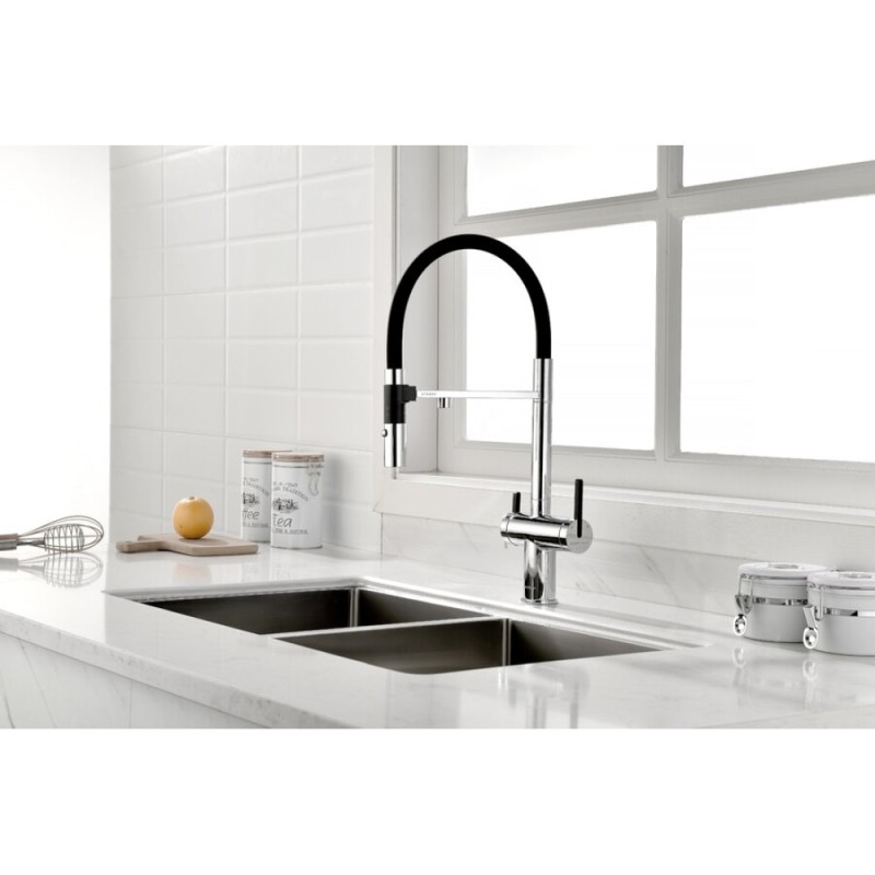 Смеситель Paulmark Gravity Gr213888-CR для кухонной мойки под фильтр, хром