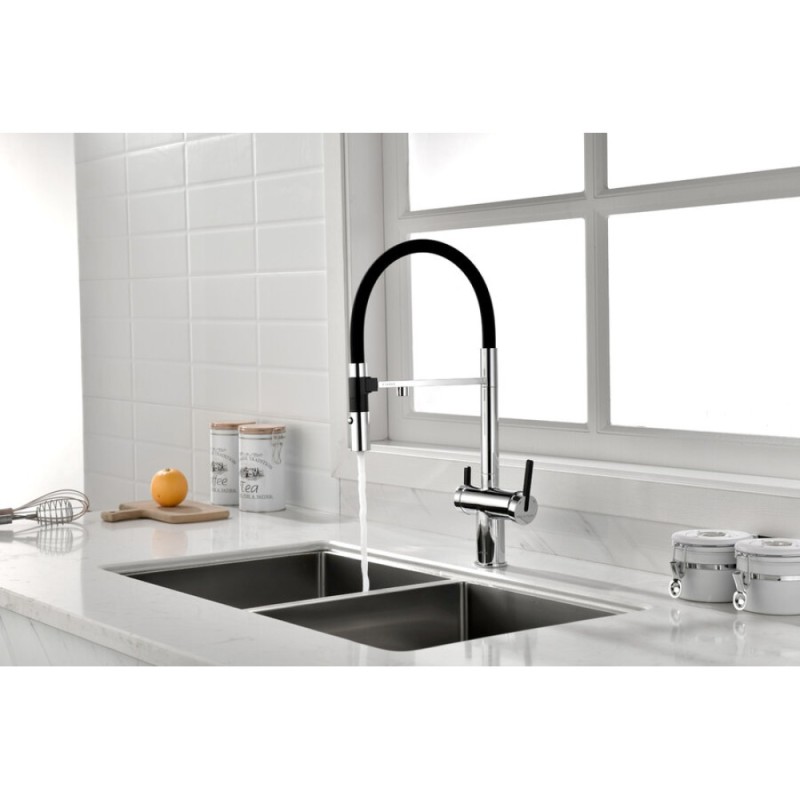 Смеситель Paulmark Gravity Gr213888-CR для кухонной мойки под фильтр, хром