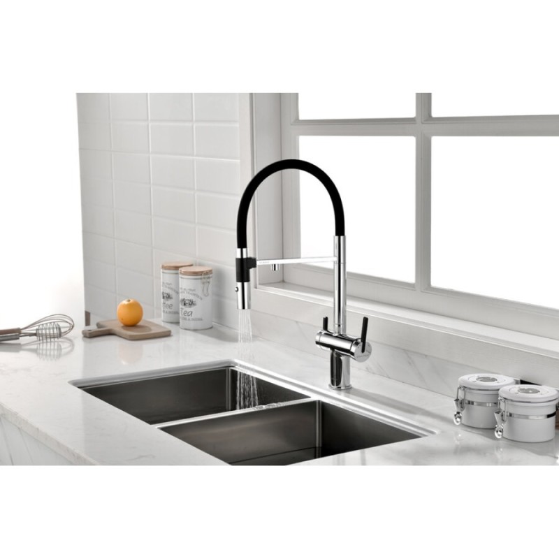 Смеситель Paulmark Gravity Gr213888-CR для кухонной мойки под фильтр, хром