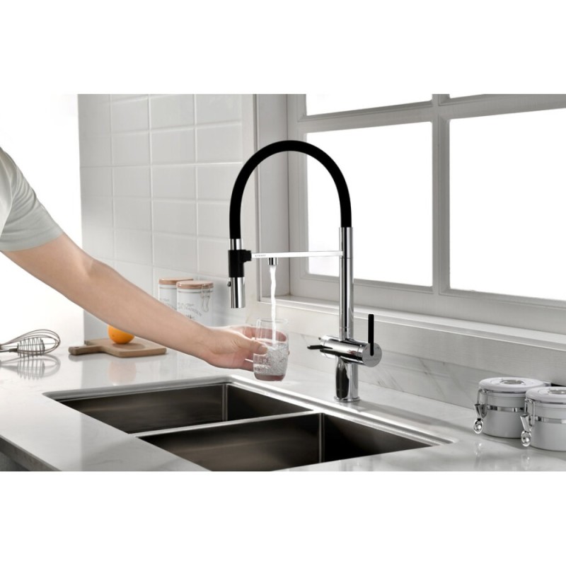 Смеситель Paulmark Gravity Gr213888-CR для кухонной мойки под фильтр, хром