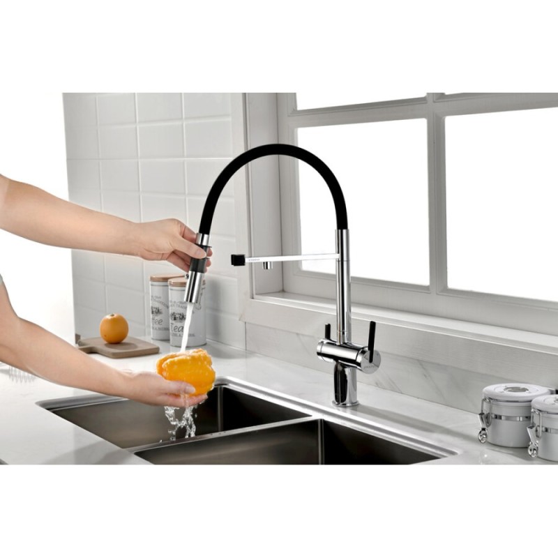 Смеситель Paulmark Gravity Gr213888-CR для кухонной мойки под фильтр, хром