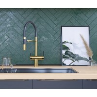 Смеситель Paulmark Gravity Gr213888-G для кухонной мойки под фильтр, золото