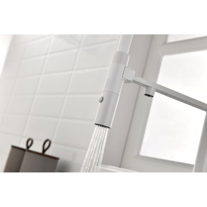 Смеситель Paulmark Gravity Gr213888-WH для кухонной мойки под фильтр, белый матовый