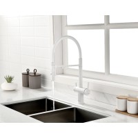 Смеситель Paulmark Gravity Gr213888-WH для кухонной мойки под фильтр, белый матовый