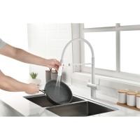 Смеситель Paulmark Gravity Gr213888-WH для кухонной мойки под фильтр, белый матовый