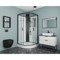 Душевая кабина Grossman 100 x 100 см, четверть круга, черный, GR250