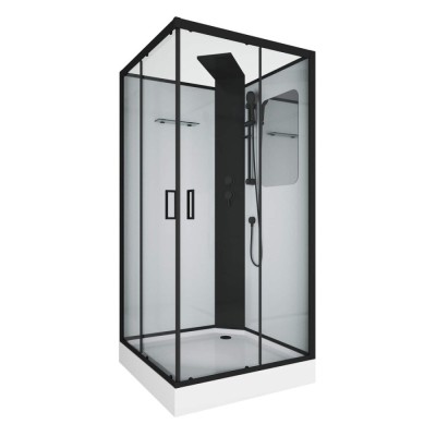 Душевая кабина Grossman Elegans 100 x 100 см, квадратная, профиль черный, GR250Q