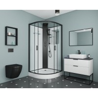 Душевая кабина Grossman 90 x 90 см, четверть круга, черный, GR251