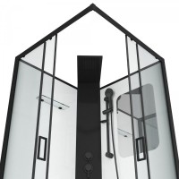 Душевая кабина Grossman Elegans GR251Q, 90 x 90 см, задние стенки белые, стекло прозрачное, профиль черный
