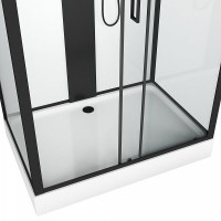 Душевая кабина Grossman Elegans 120 x 80 см, прямоугольная, профиль черный, GR252Q