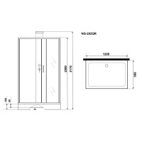 Душевая кабина Grossman Elegans 120 x 80 см, прямоугольная, профиль черный, GR252Q