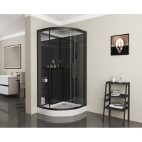 Душевая кабина Grossman 100 x 100 см, четверть круга, черный, GR260