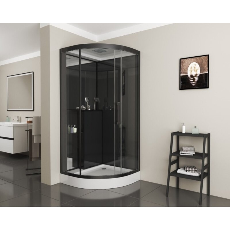 Душевая кабина Grossman 100 x 100 см, четверть круга, черный, GR260