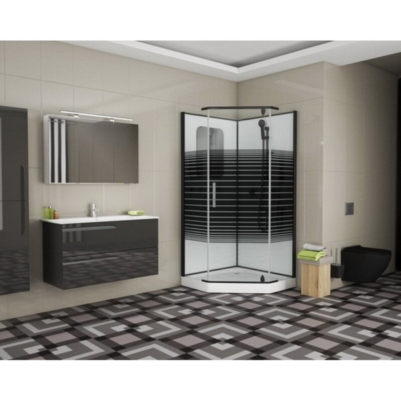 Душевая кабина Grossman 100 x 100 см, пятиугольная, черный, GR270D