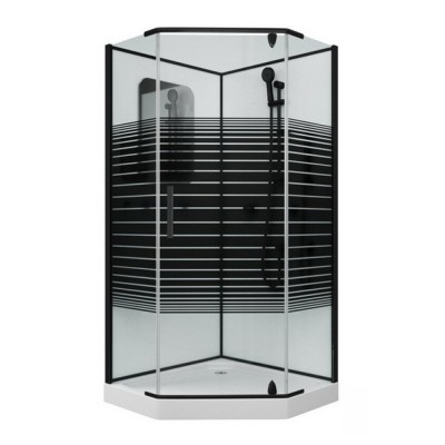 Душевая кабина Grossman 90 x 90 см, пятиугольная, черный, GR271D