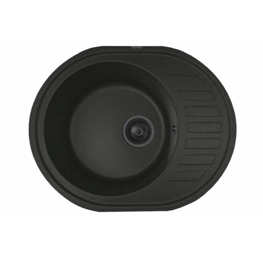 Мойка кухонная Zorg Granit GR 620 BLACK GRAFIT, 62 см, искусственный камень, черная
