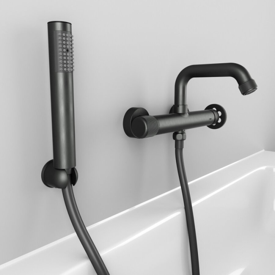 Смеситель Iddis Grange для ванны с душевым гарнитуром, графит, GRAGMR2i02