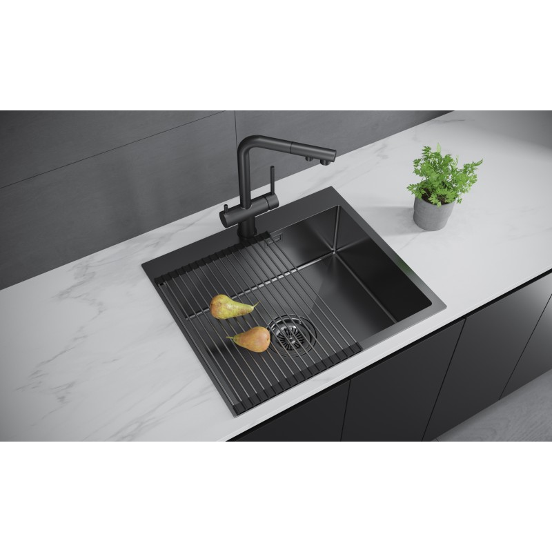 Ролл-мат Paulmark Columna C440-SB для кухонной мойки, силикон черный